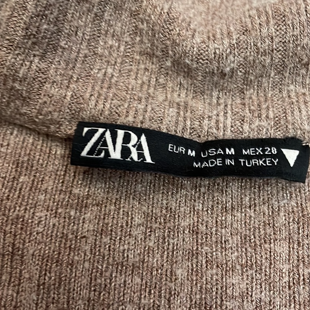 Zara Mauve Long Sleeve Button Front Waist Length Sweater with Collar Size Medium - Picture 6 of 10